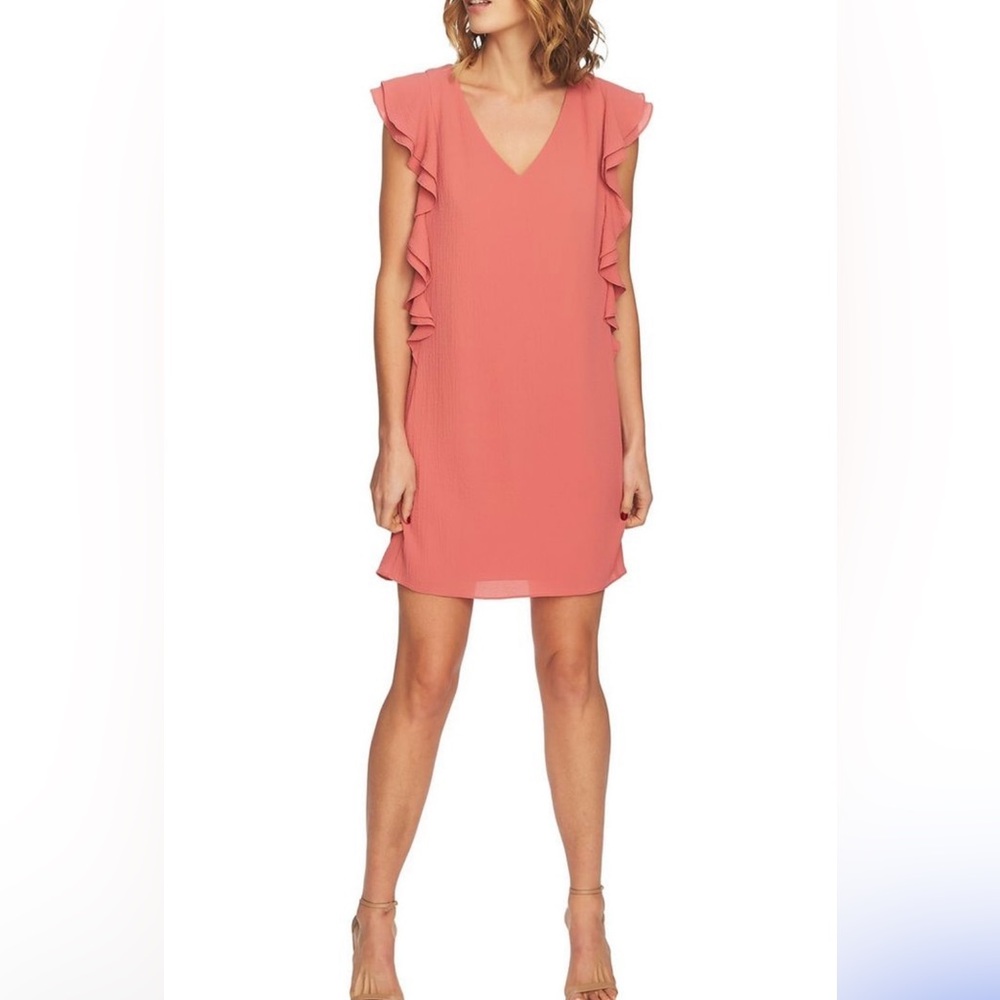CeCe Coral Ruffle Sleeve Dress Size 0